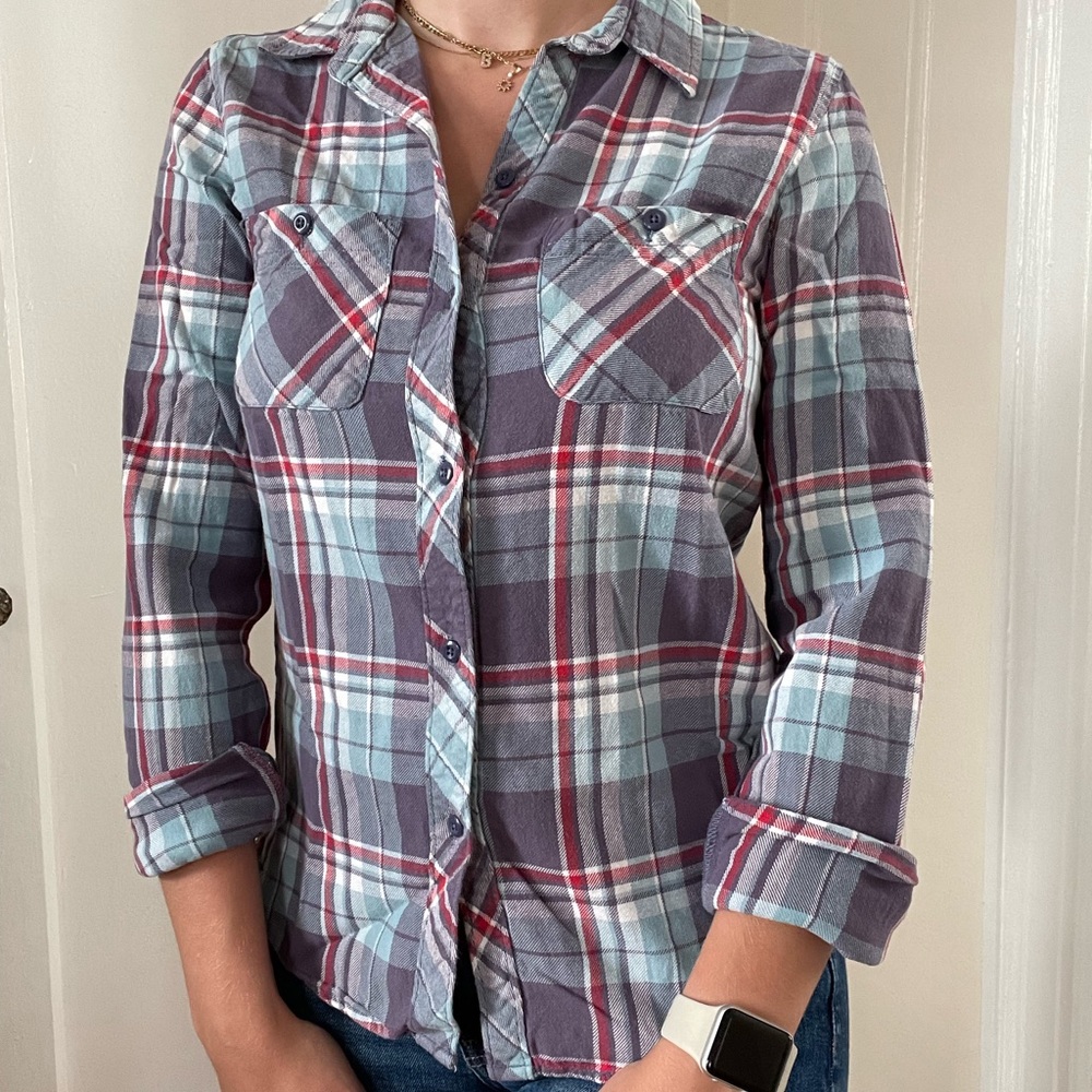 Button-up flannel, mudd, size small